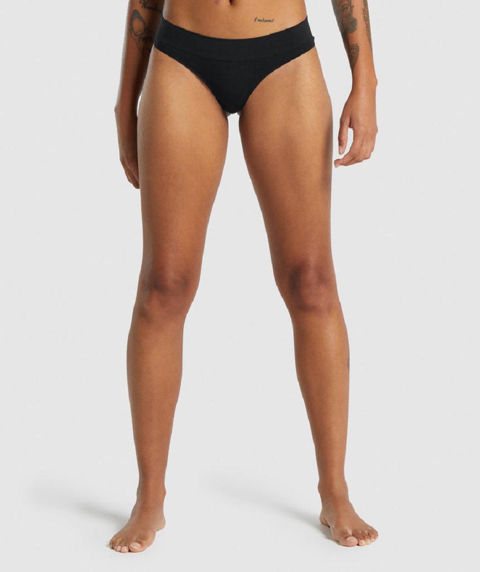 Tanga Gymshark Seamless Mujer Negras | CO 2969EBC